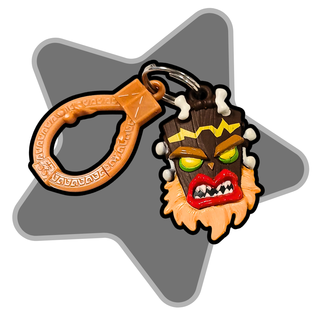 2018 Crash Bandicoot Uka Uka Mask 3D Backpack Clip Keyring