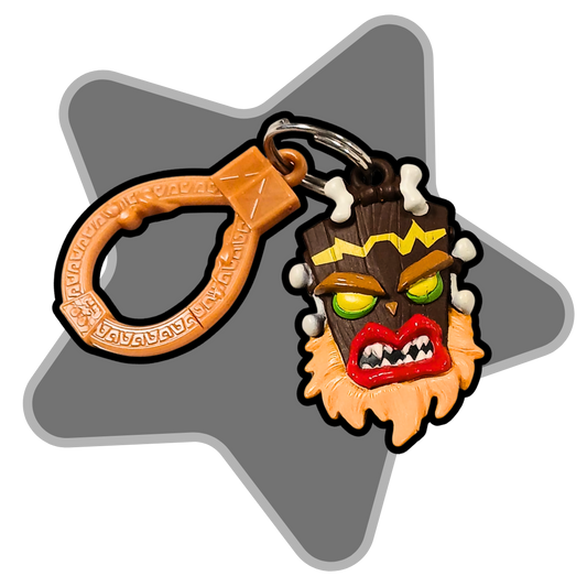 2018 Crash Bandicoot Uka Uka Mask 3D Backpack Clip Keyring