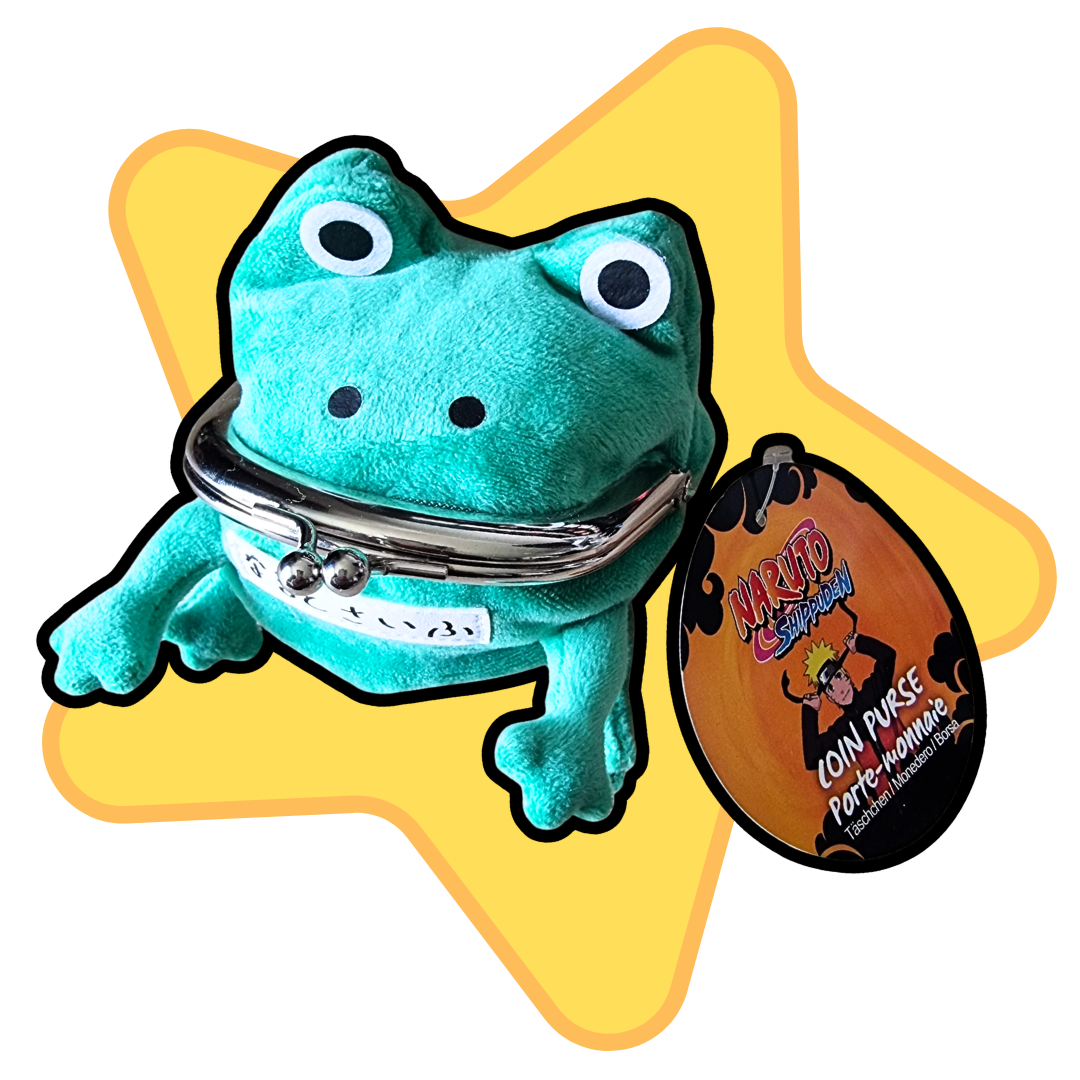 Official Naruto Shippuden Gama Chan Froggy / Frog 3D plush purse NWT